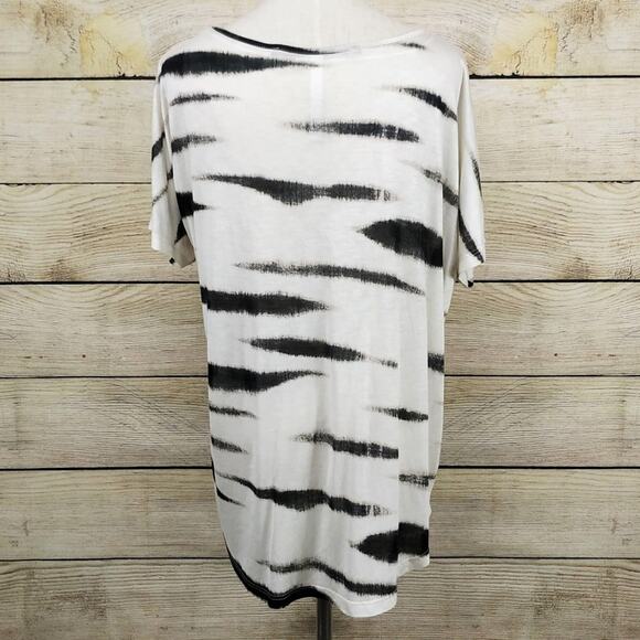 Kensie Semi Sheer Ivory Animal Print Top - Picture 5 of 8